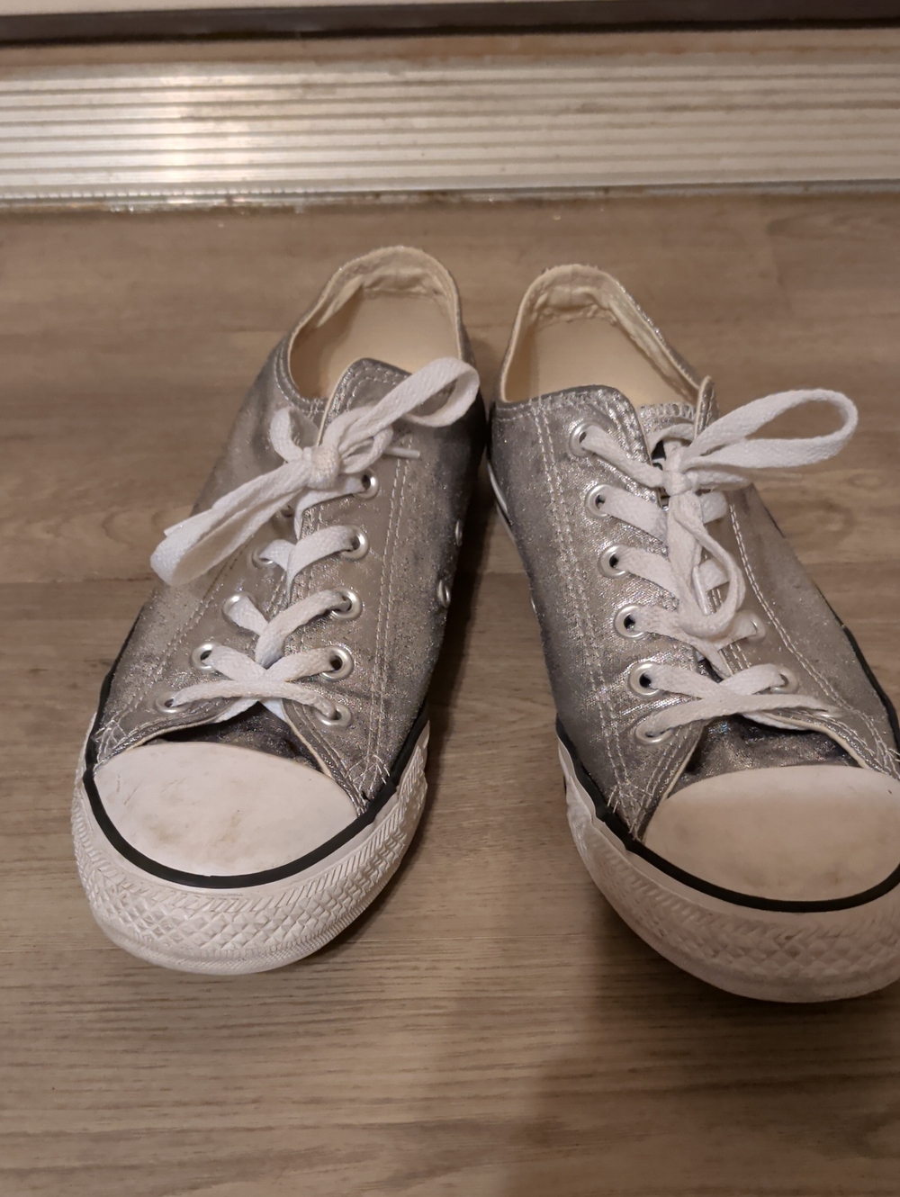 Converse Silver Metallic Low-Top Sneakers